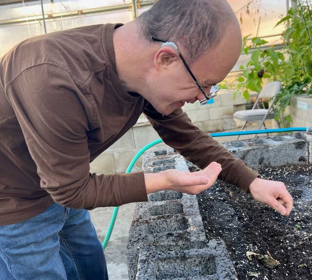 Riverside client gardening