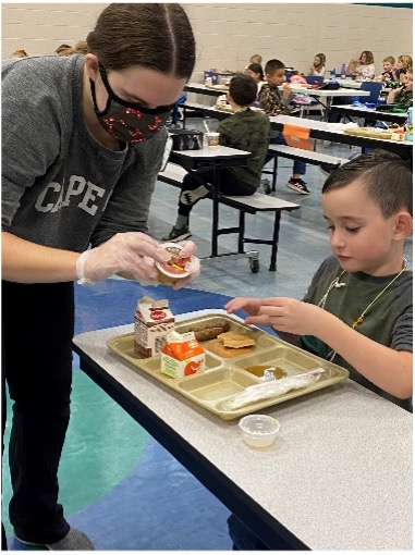 Helping at lunch