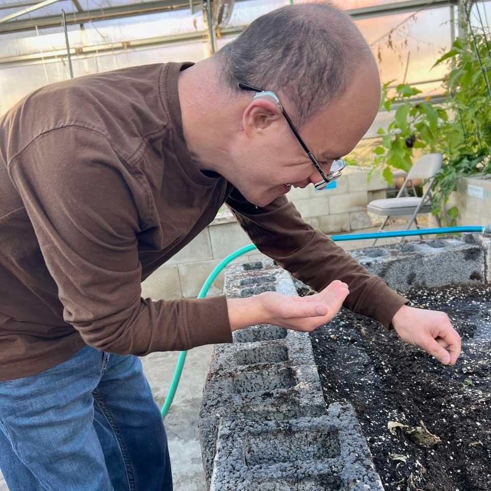 Riverside client gardening